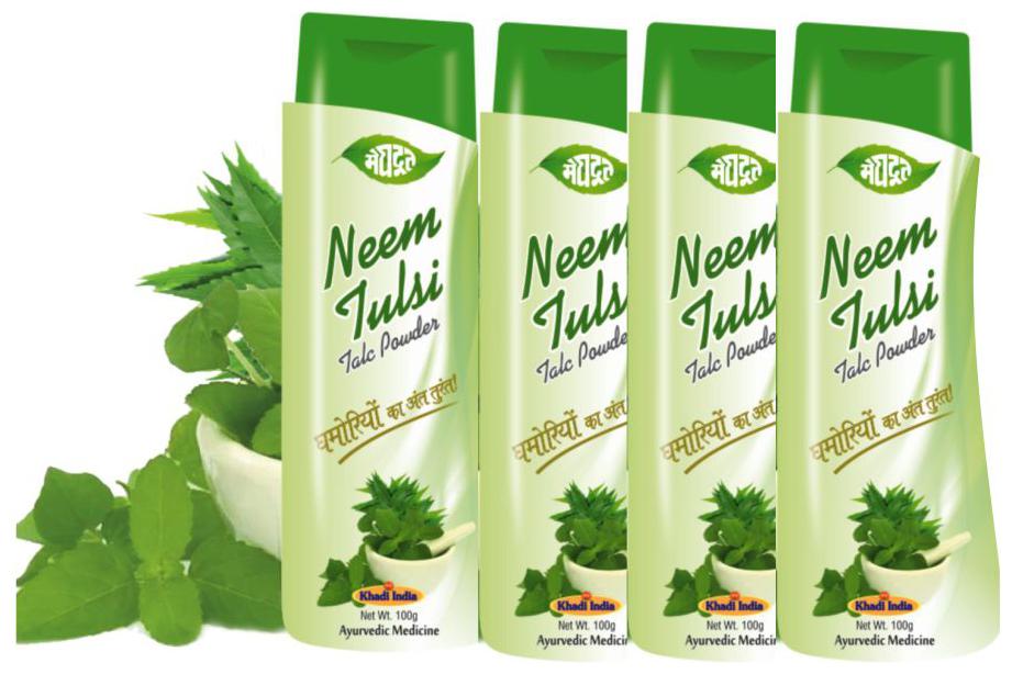 

Meghdoot Neem Tulsi Talcum Powder 100 g (Pack of 4)