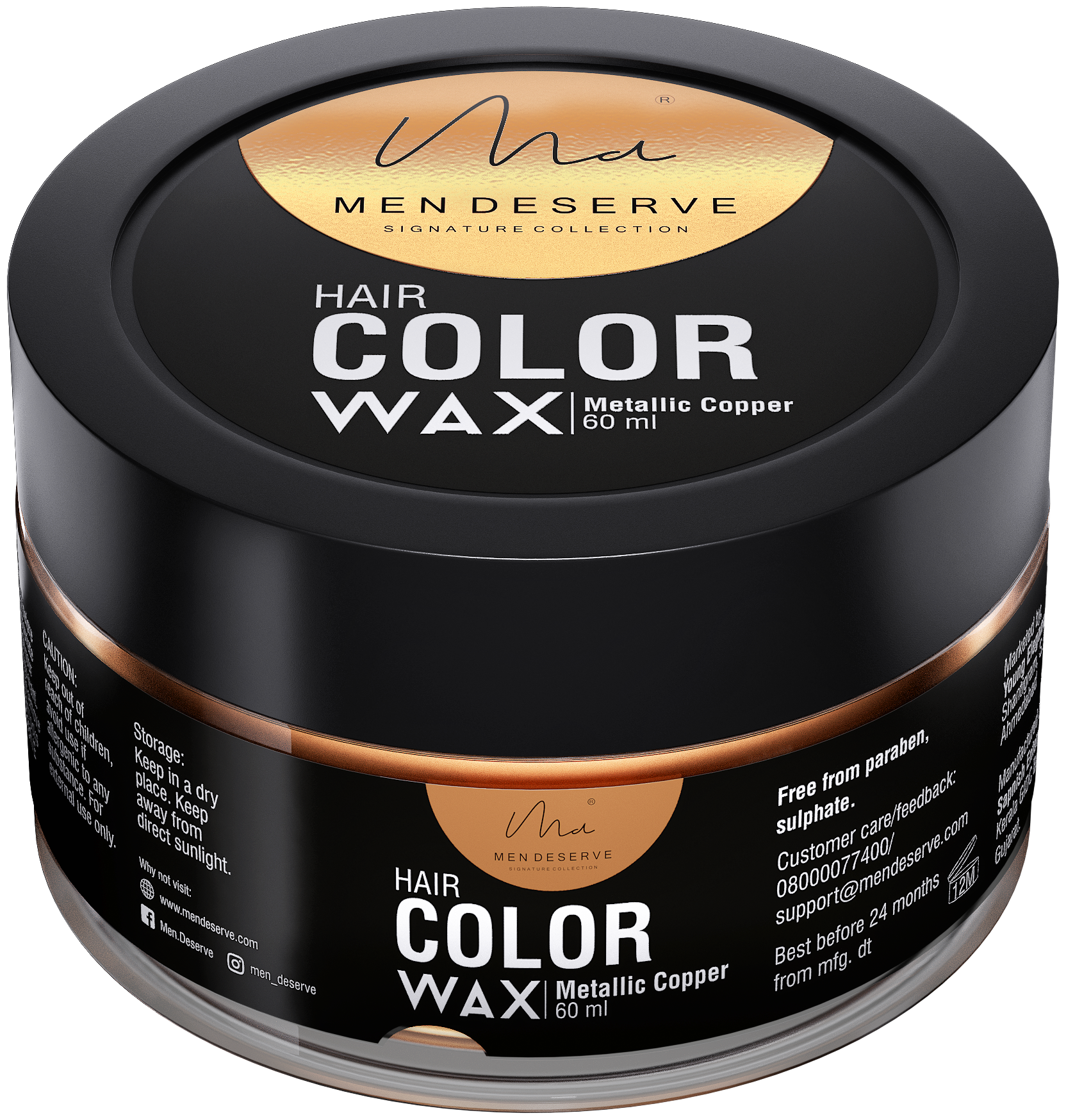 Buy Men Deserve Hair Styling Color Wax 60 Ml Metallic Copper