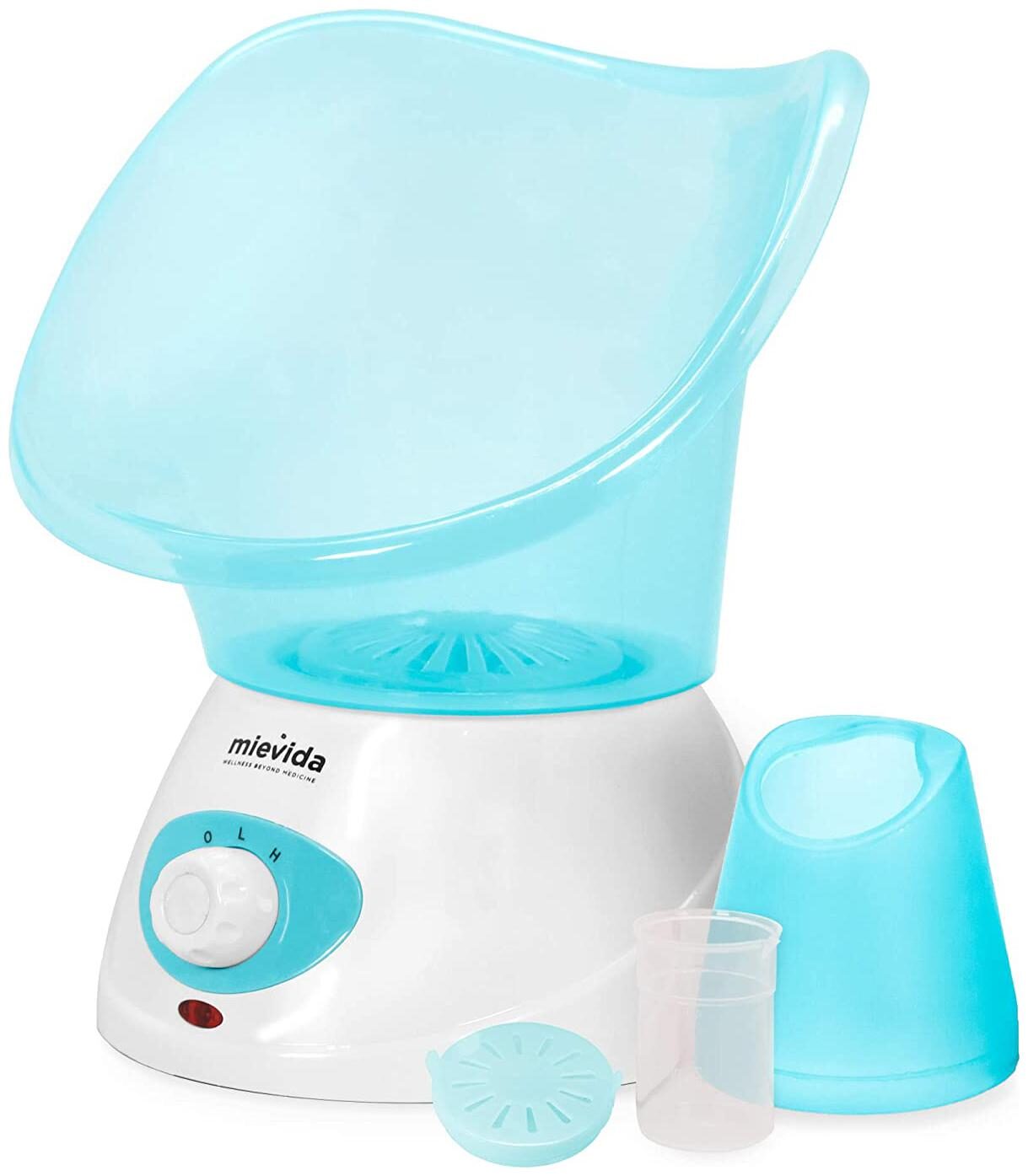 

Mievida Steam Inhaler Vaporizer and Facial Steamer With Two Level Heat Setting and Temperature Control System Ensuring Controlled and Regular Steam For Long Duration (Blue)