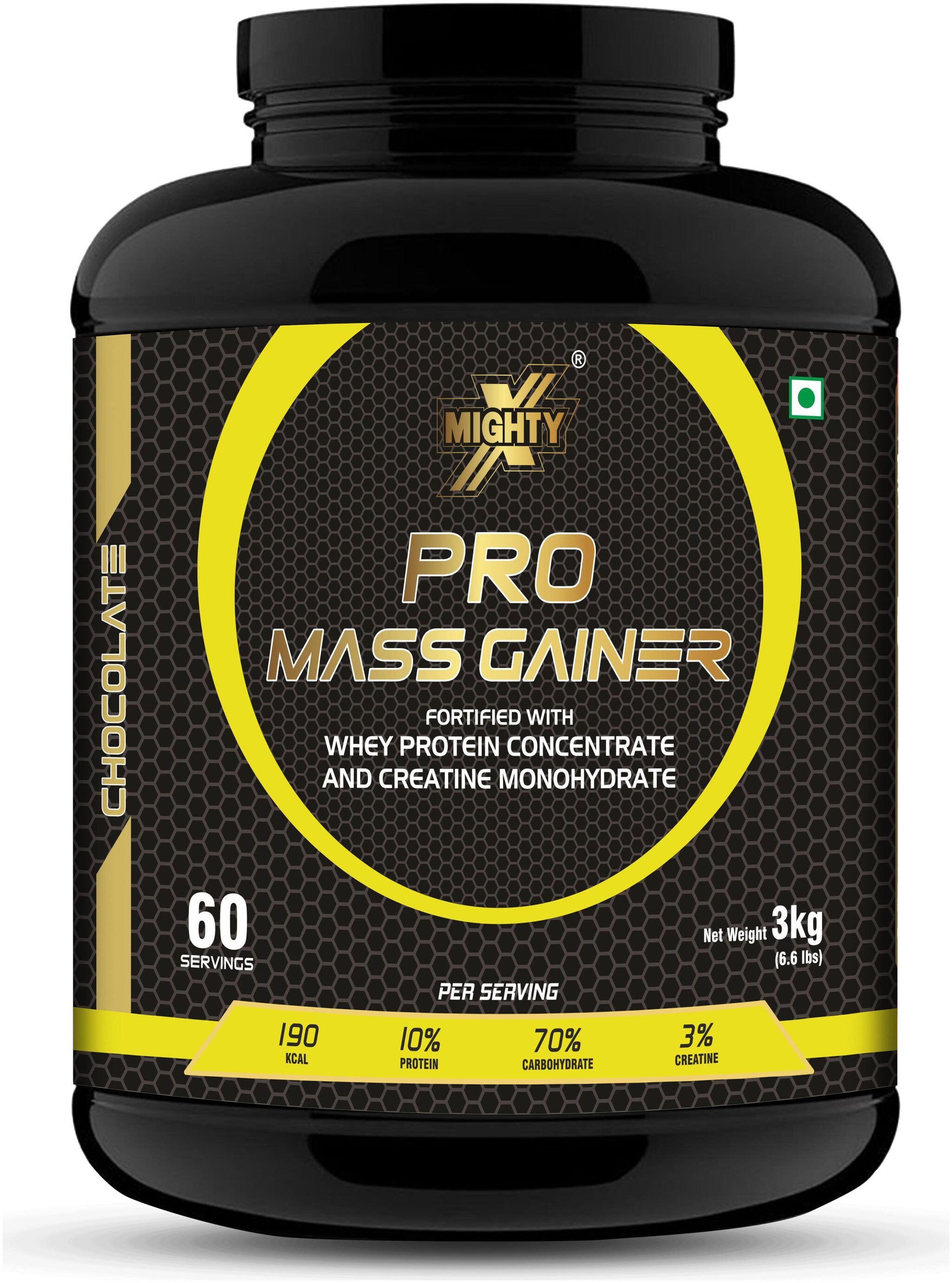 

Pro Mass Gainer Weight Gainer Bulk Gainer High Carbs Gainer Free Shaker Chocolate 3 kg 60 Servings