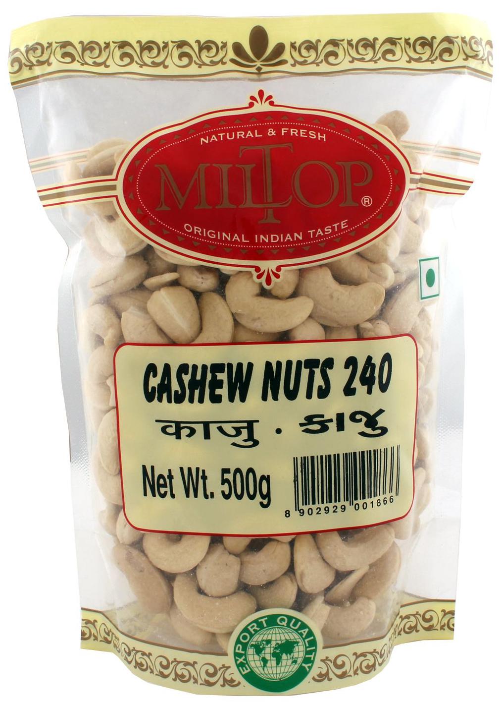 

Miltop Cashew W240 Nuts 500 G 1pc