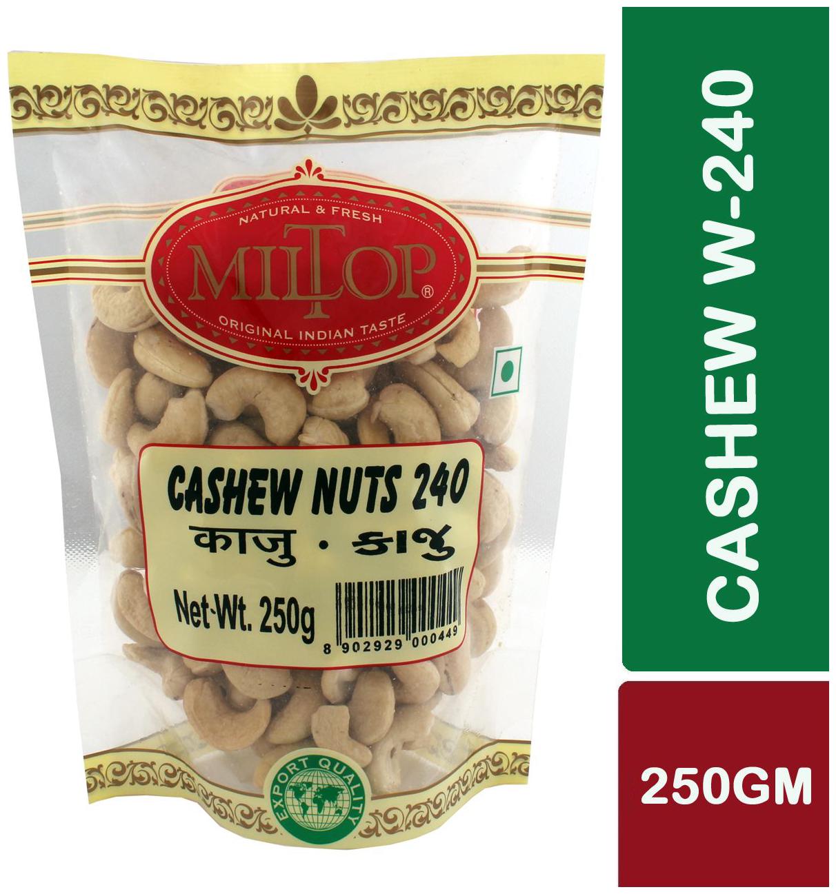 

Miltop Cashew W240 Nuts 250 G 1pc