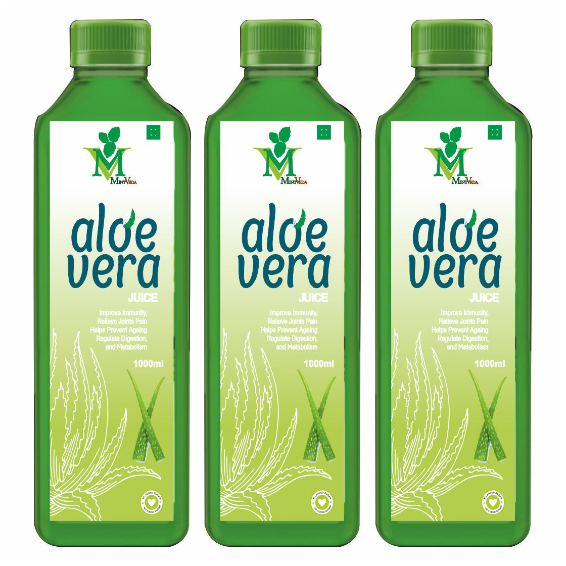 

Mintveda Aloevera Juice (Sugar Free) 1L (Pack of 3)