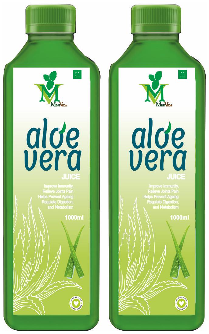 

MintVeda Aloevera Juice - 1 litre (Pack of 2)