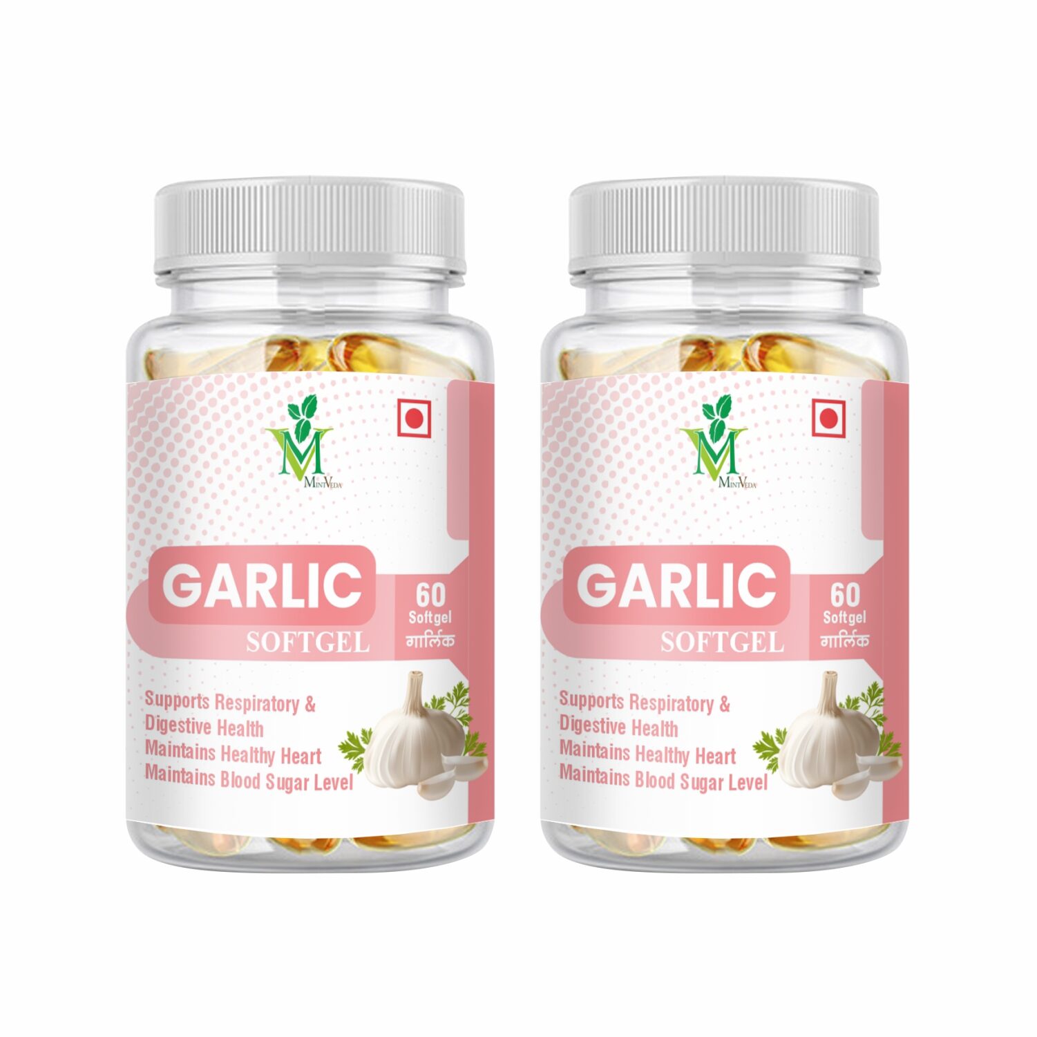 

MINTVEDA Garlic Oil 60 SoftGel Capsules (Pack of 2)