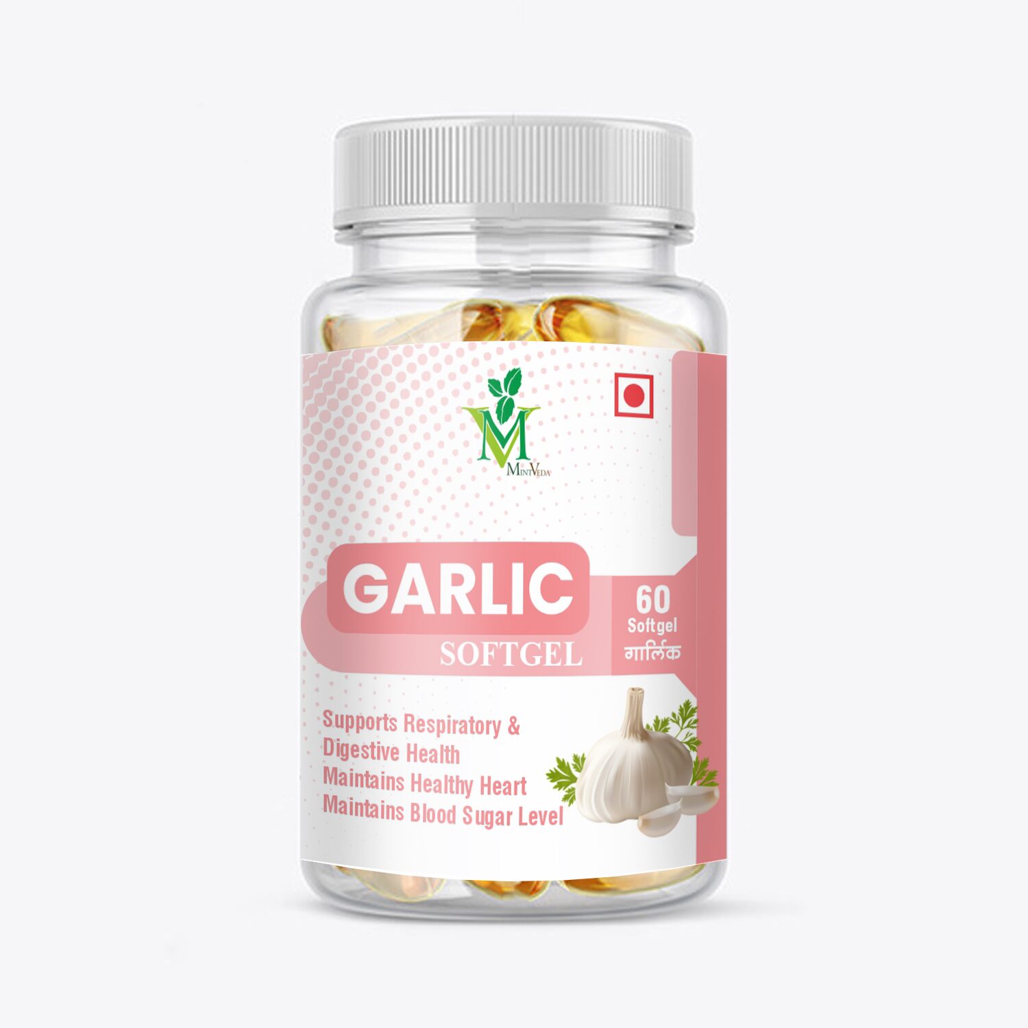 

MINTVEDA Garlic Oil 60 SoftGel Capsules (Pack of 1)