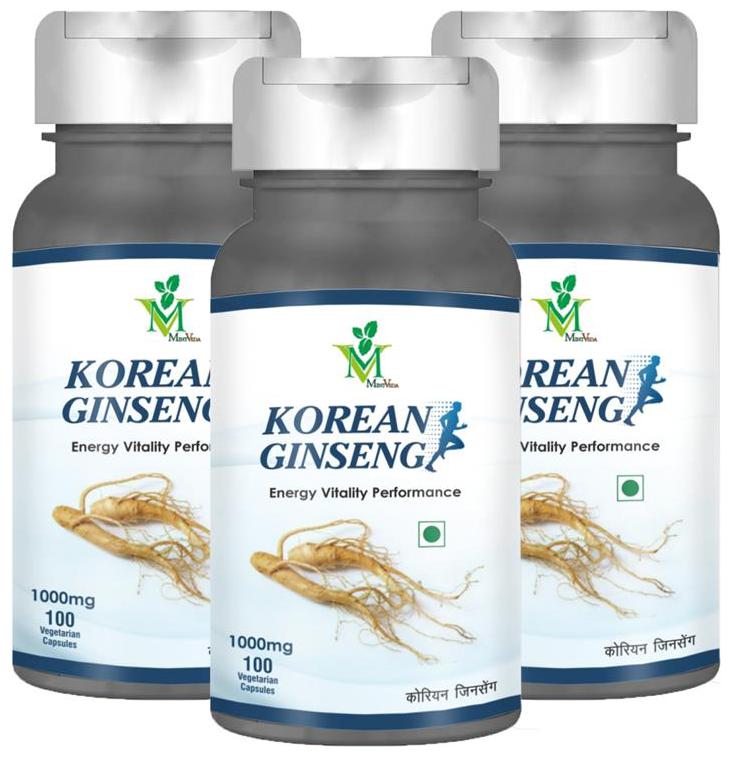 

MintVeda Korean Ginseng Veg 100 Capsules (Pack of 3)