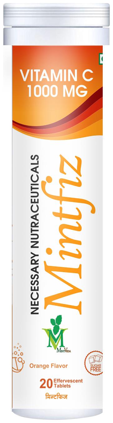 

Mintveda Mintfiz Vitamin C Effervescent Tablets 20 Veg Tablets (Pack of 1)