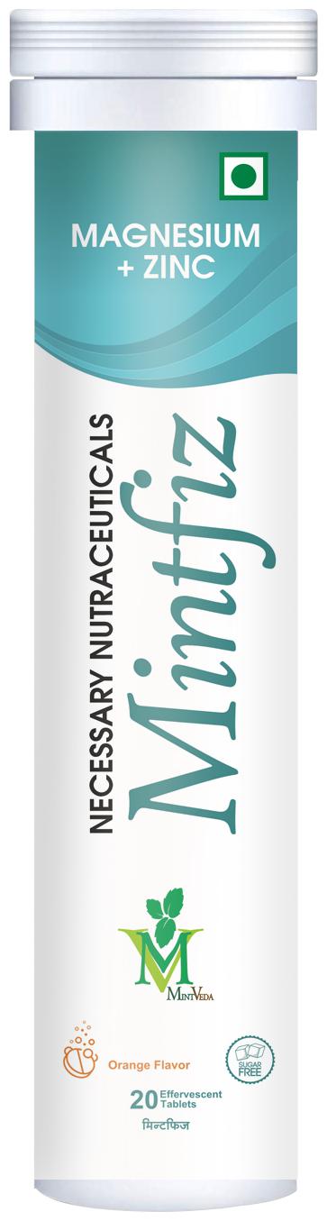 

MINTVEDA Mintfiz Magnesium Zinc Effervescent 20 Veg Tablets (Pack of 1)