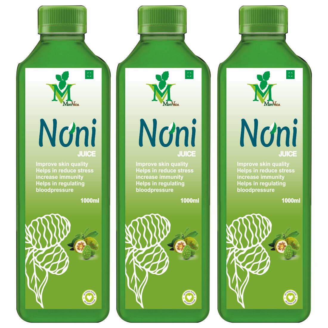 

Mintveda Noni Juice (Sugar Free) - 1 L (Pack of 3)