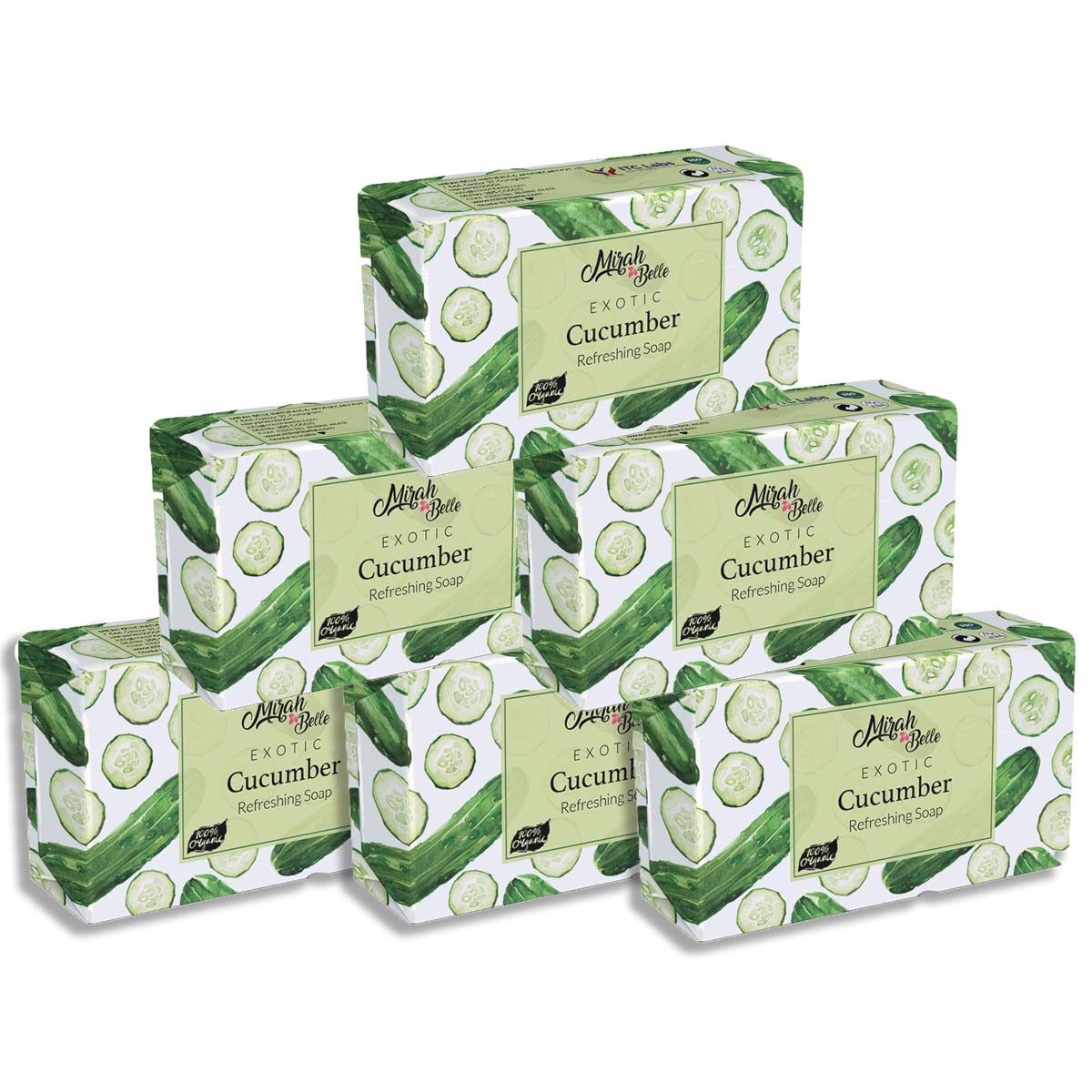 

Mirah Belle Organic Cucumber Refreshing Soap Bar 125g (Pack of 6)