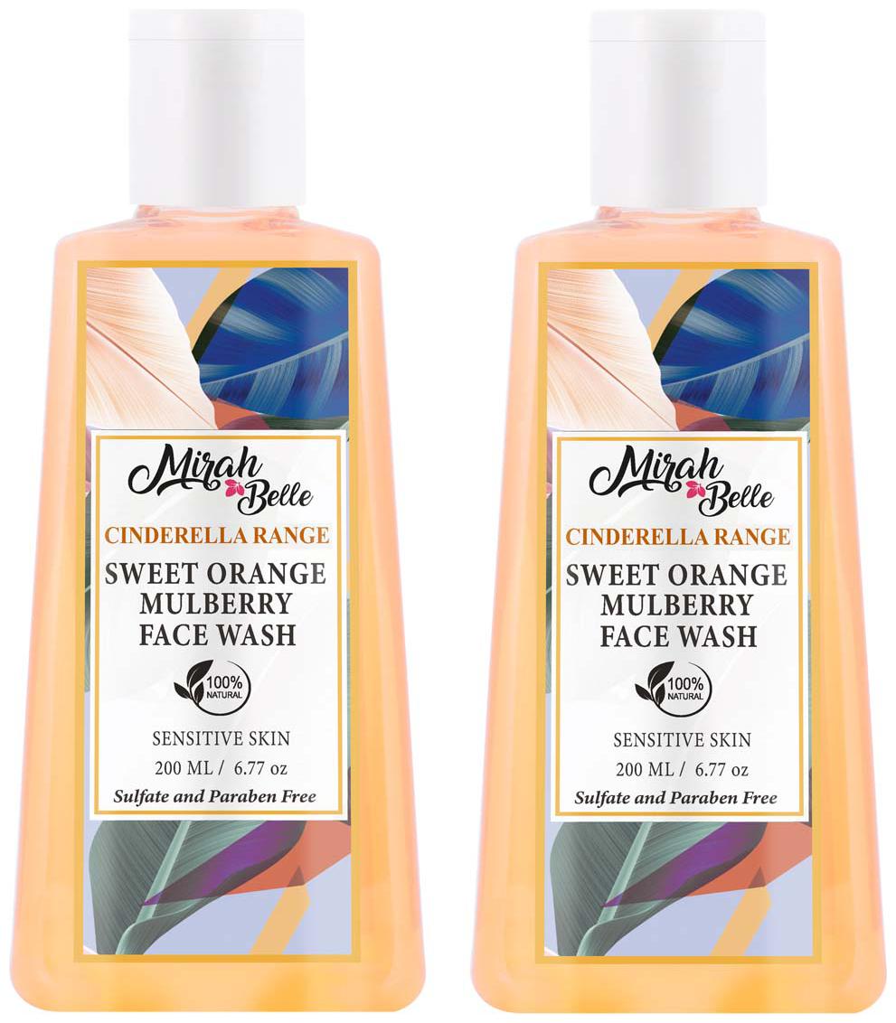 

Mirah Belle - Sweet Orange Face Wash (200 ml)- Pack of 2 - Dull Pigmented Blemished Skin Anti Pollution - Vegan Natural SLS Sulfate Paraben GMO-Free