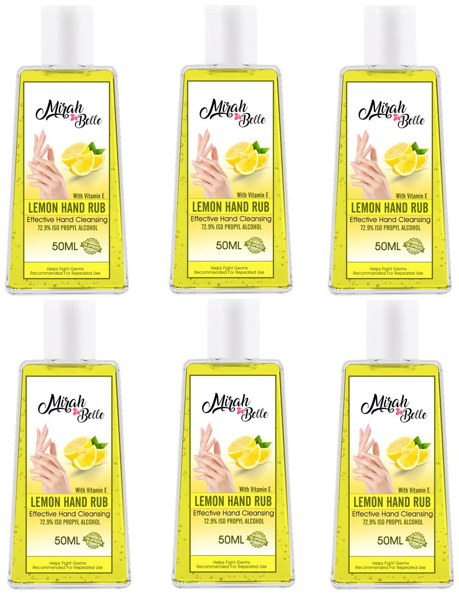 

Mirah Belle - Lemon Hand Rub Sanitizer (With Vitamin E) 50ml (Pack of 6)