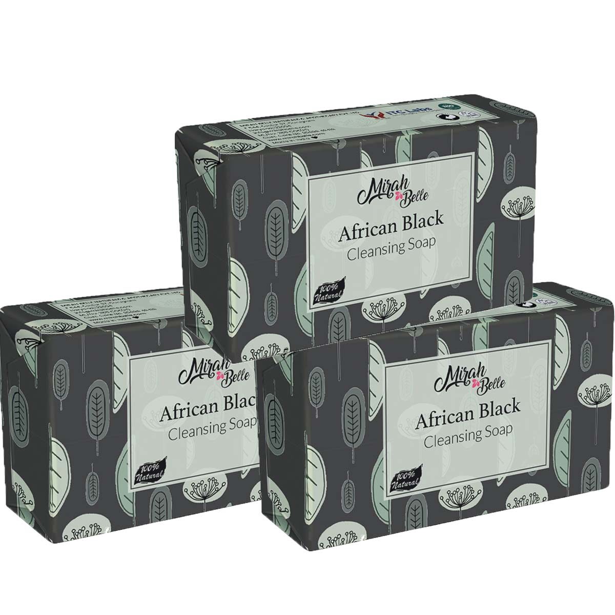 

Mirah Belle Organic Black African Soap Bar 75g (Pack of 3)