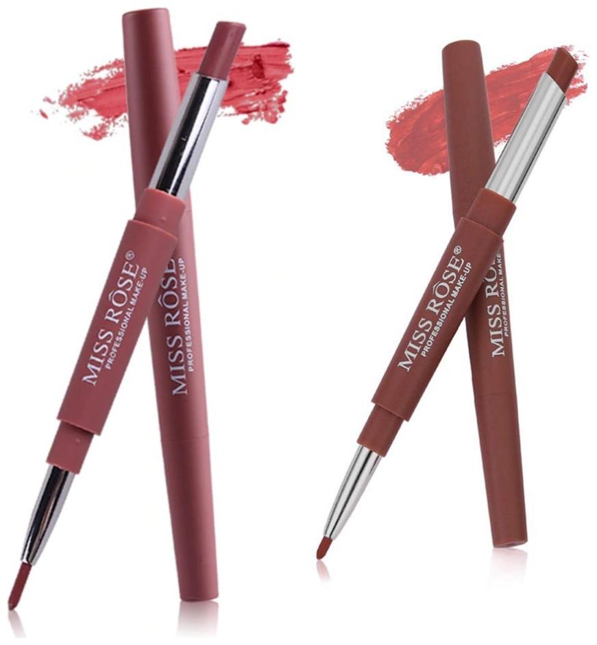 

Miss Rose combo of 2 Lip Liner Plus Lipsticks 3 g each (Nude-Brown)