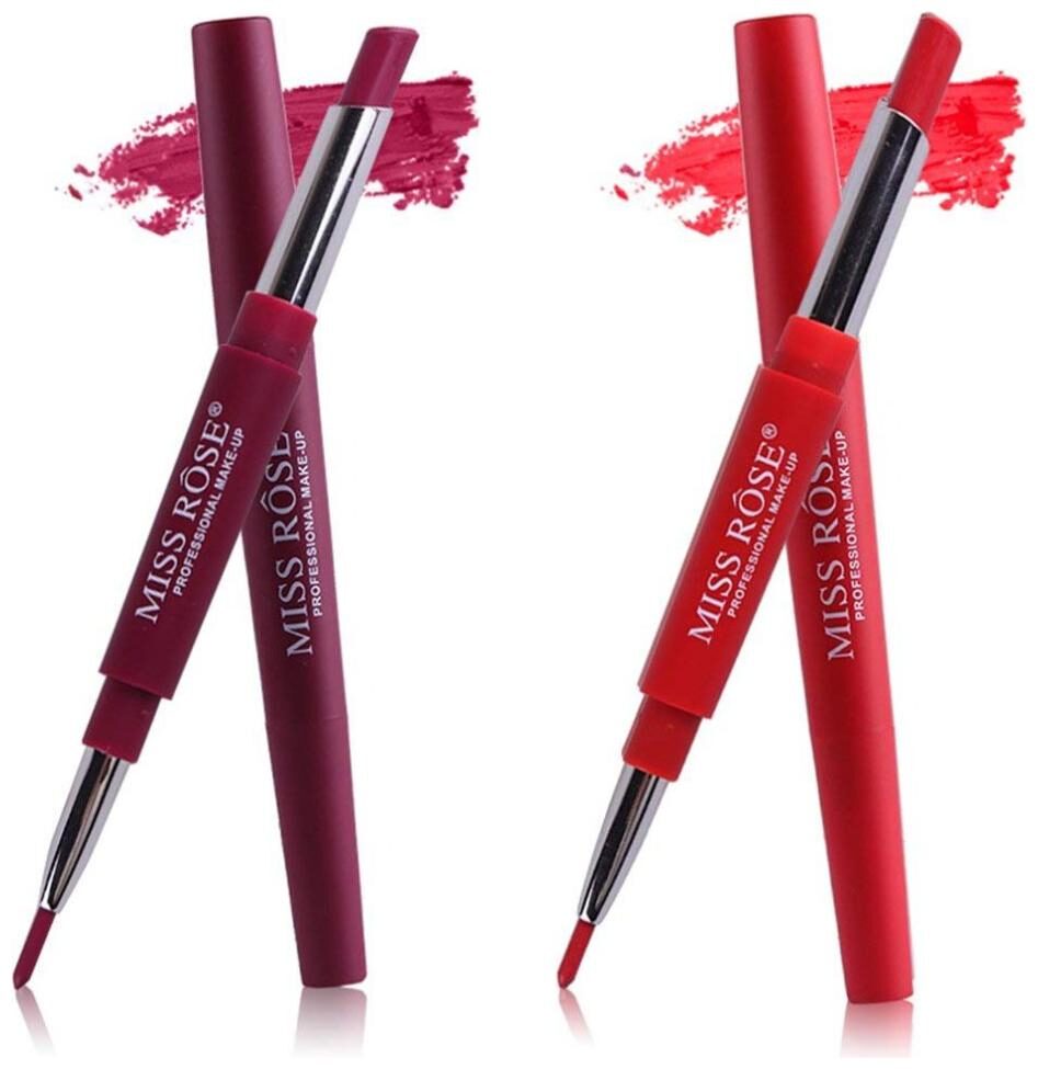 

Miss Rose combo of 2 Lip Liner Plus Lipsticks 3 g (Plum-Red)