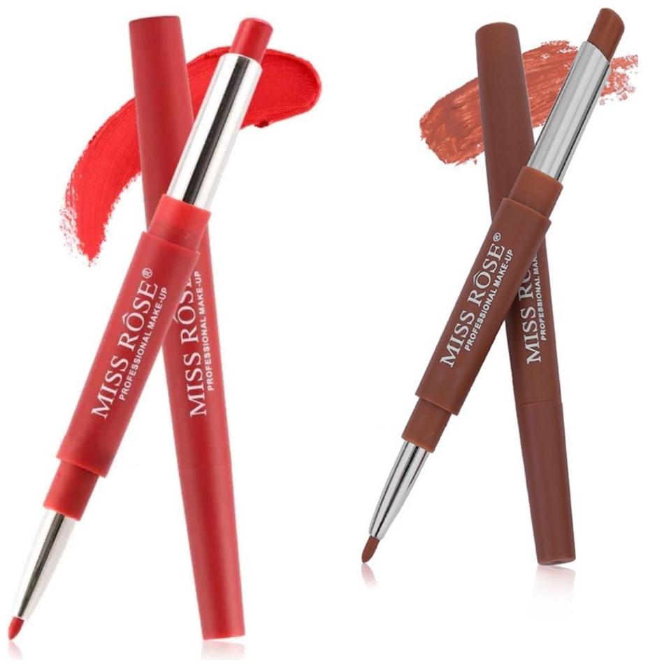 

Miss Rose combo of 2 Lip Liner Plus Lipsticks 3 g (Red-Coffe)