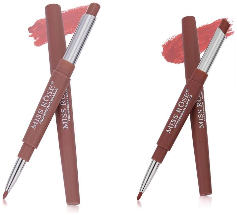 

Miss Rose combo of 2 Lip Liner Plus Lipsticks 3 g (Nude-Brown)