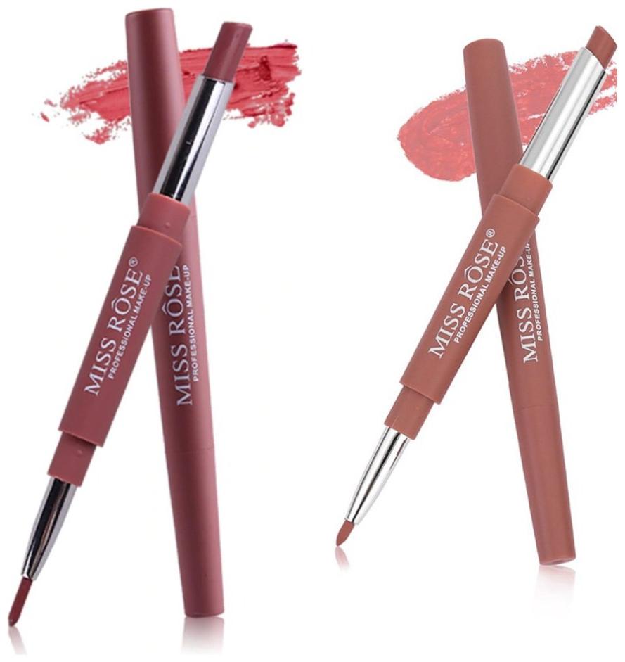 

Miss Rose combo of 2 Lip Liner Plus Lipsticks 3 g each (Nude-Nude)