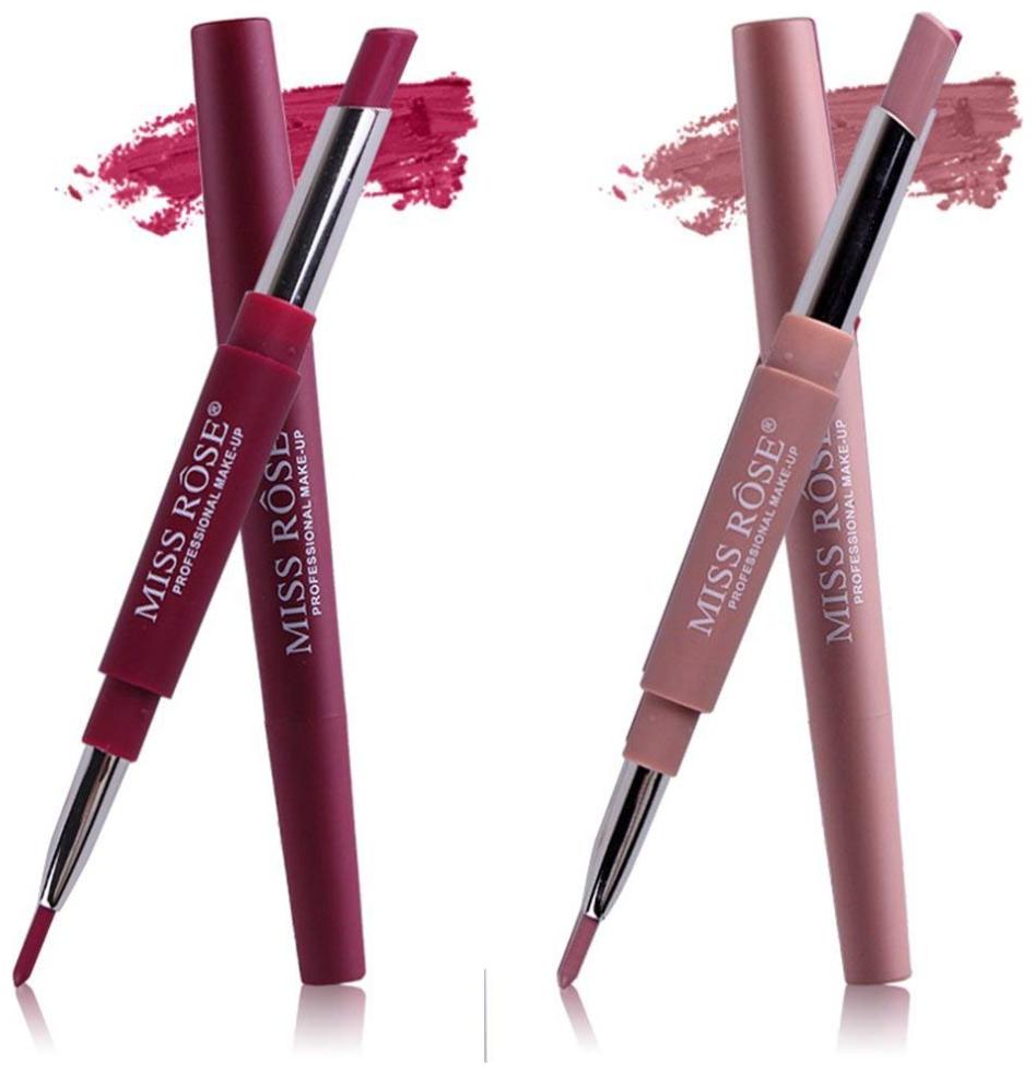 

Miss Rose combo of 2 Lip Liner Plus Lipsticks 3 g (Plum-Nude)