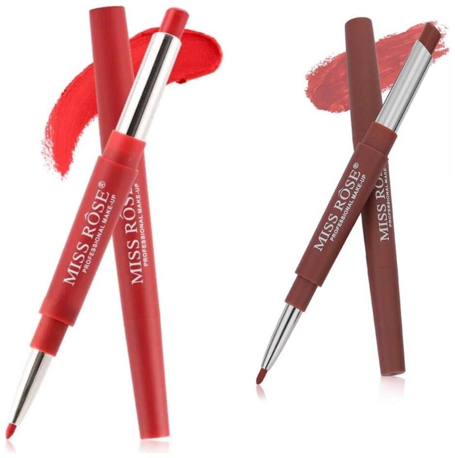 

Miss Rose combo of 2 Lip Liner Plus Lipsticks 3 g (Red-Brown)
