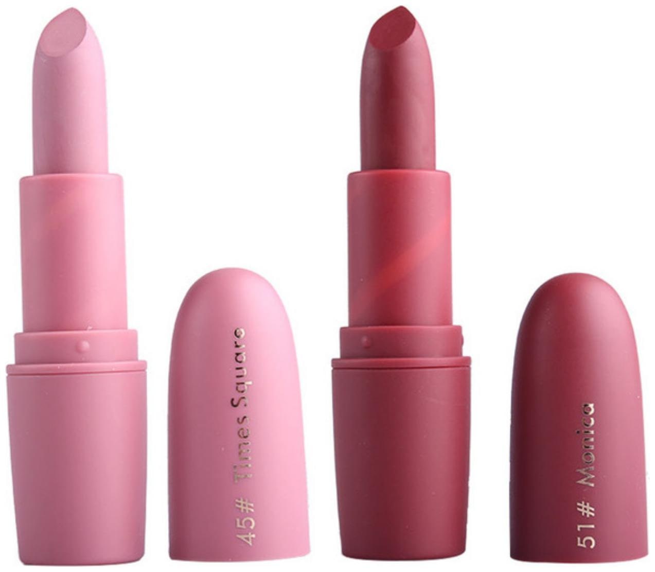 

Miss Rose Creamy Matte Lipstick (Hot Pink Light Brown 4g Each) (Pack of 2)