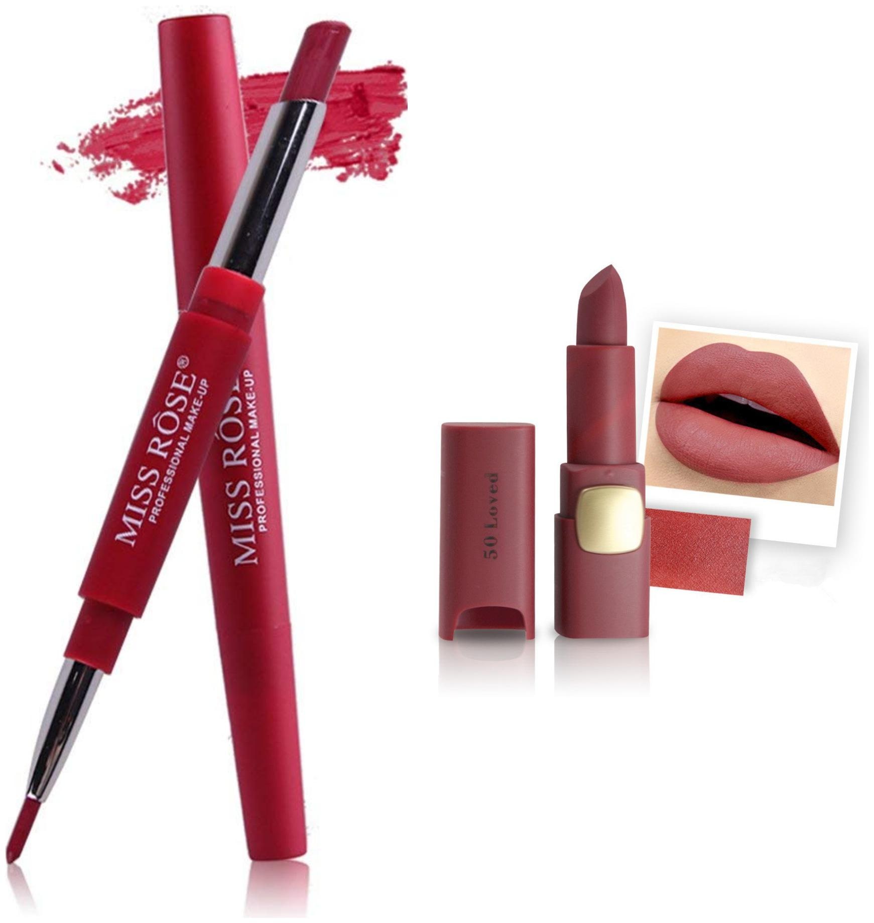 

Miss Rose Professional Make-Up Combo of Two Matte Lipstick 5 6g (Maroon Brown)