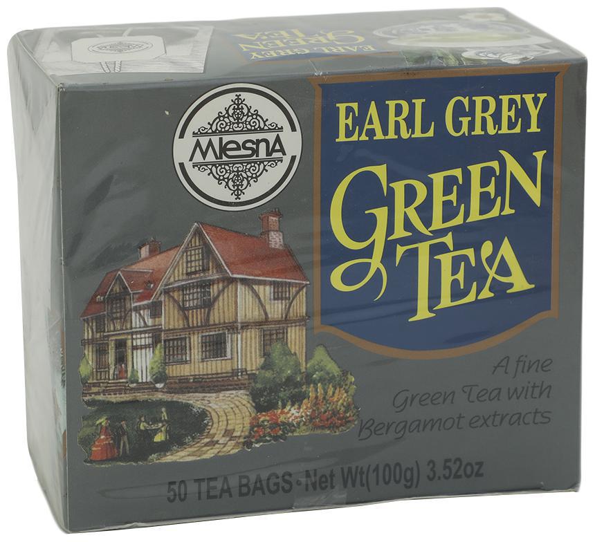 

Mlesna Flavored Green Tea Bags - Earl Grey 50 Teabags