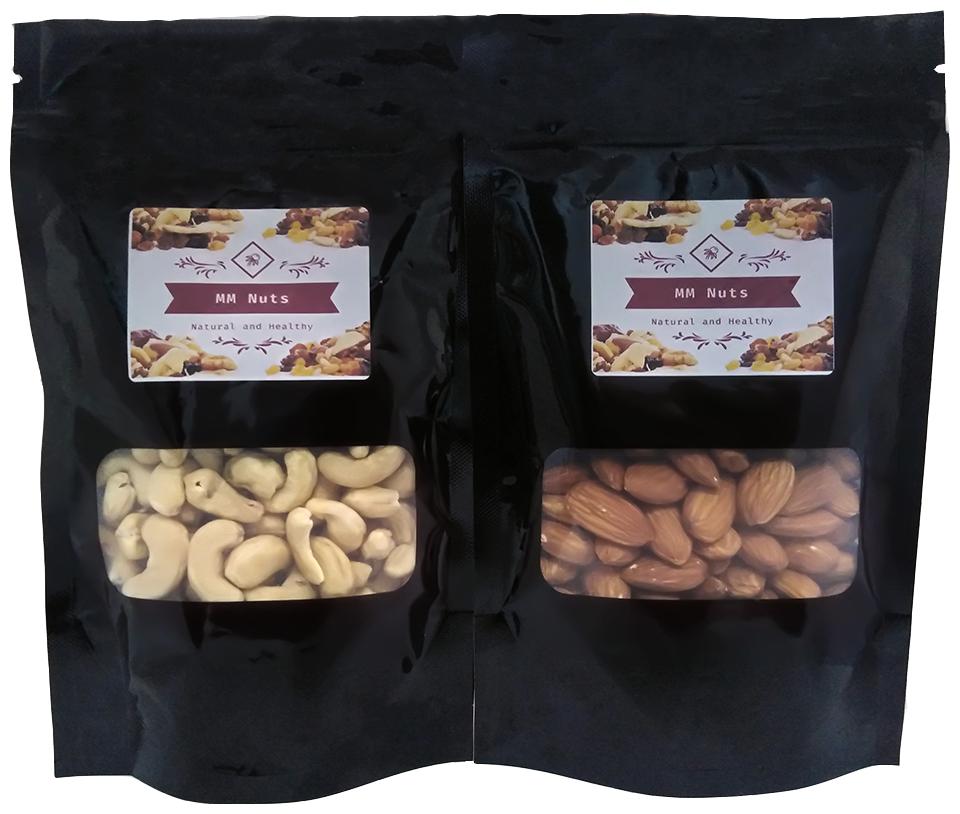 

MM Nuts California Almonds 500 g Cashew Whole 500 g Pack of 2