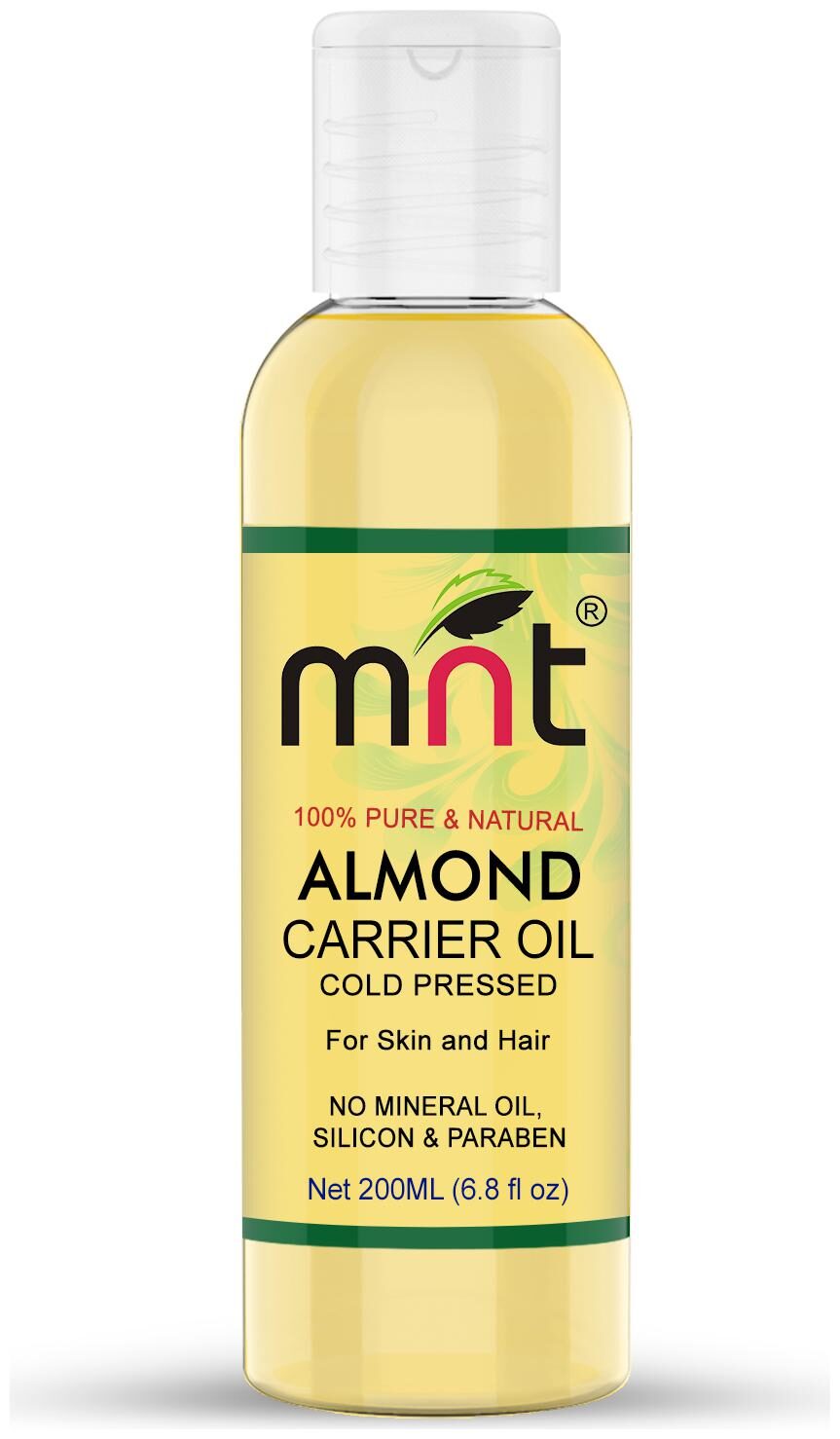 

Mnt 100 Pure Cold Pressed Almond Carrier Oil For Skin Hair Face Body Massage (200ml)