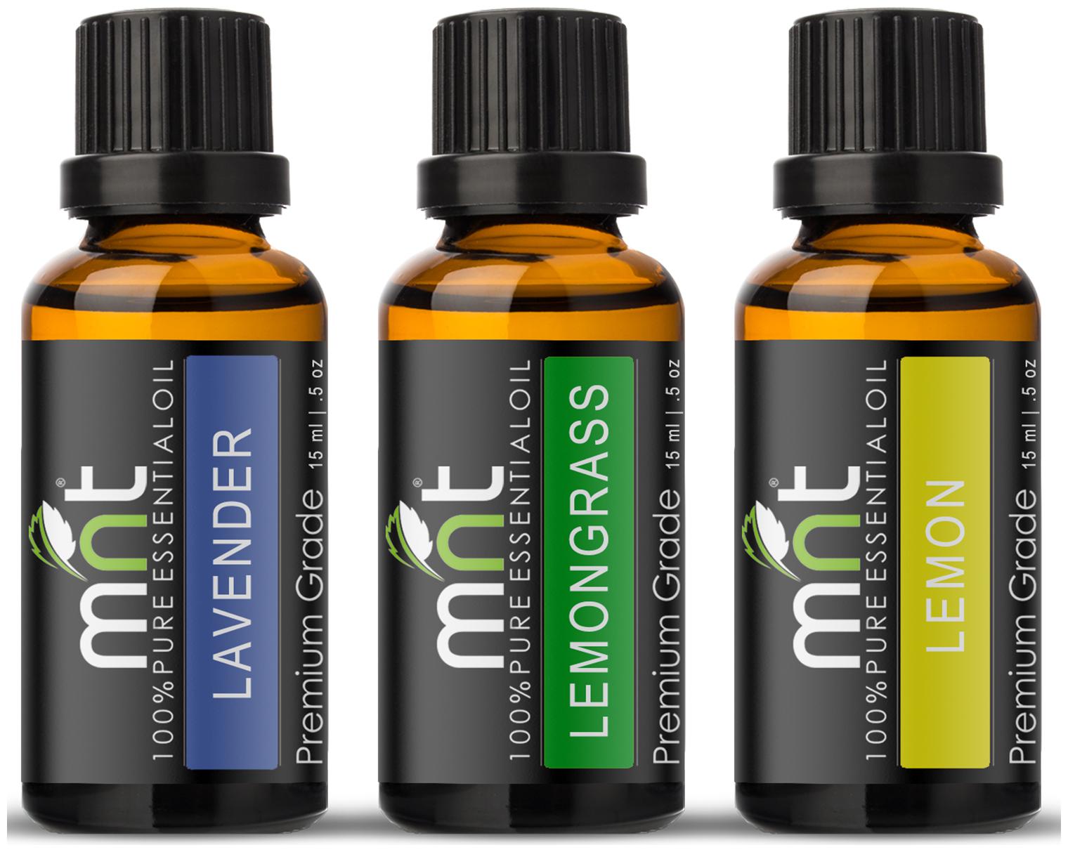 

MNT Aroma Scented Fragrance Oil For Diffuser (Lavender Lemongrass Lemon (15ml Each) Pack of 3