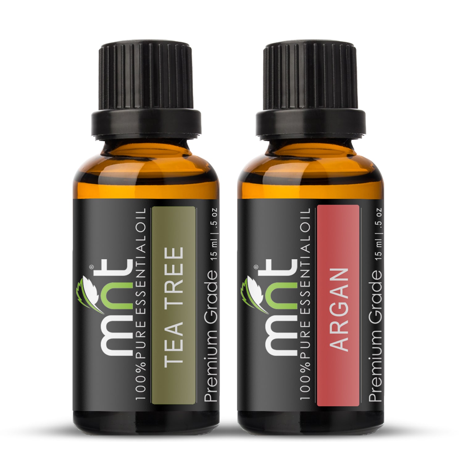 

MNT Combo Set of Argan Cold Pressed Carrier Oil and Tea Tree Essential Oil (Each 15ml) Pack of 2