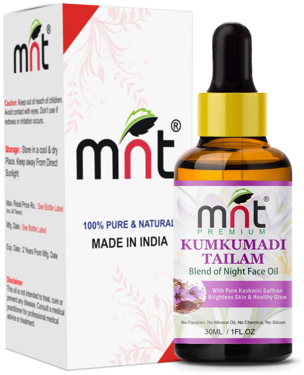 

MNT Kumkumadi Tailam With Pure Kashmiri Saffron (30ml) For Brightens Healthy Glowing Skin