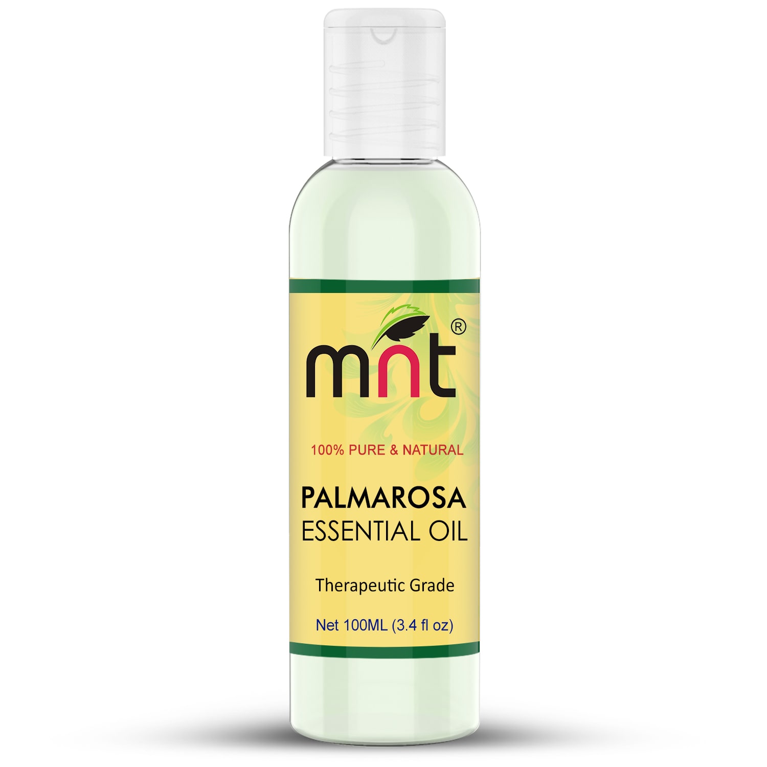 

MNT Palmarosa Essential Oil 100 ml 100 Pure Natural Undiluted Therapeutic Grade for Aromatherapy Skin moisture Hydrates Dry skin (Pack of 1)
