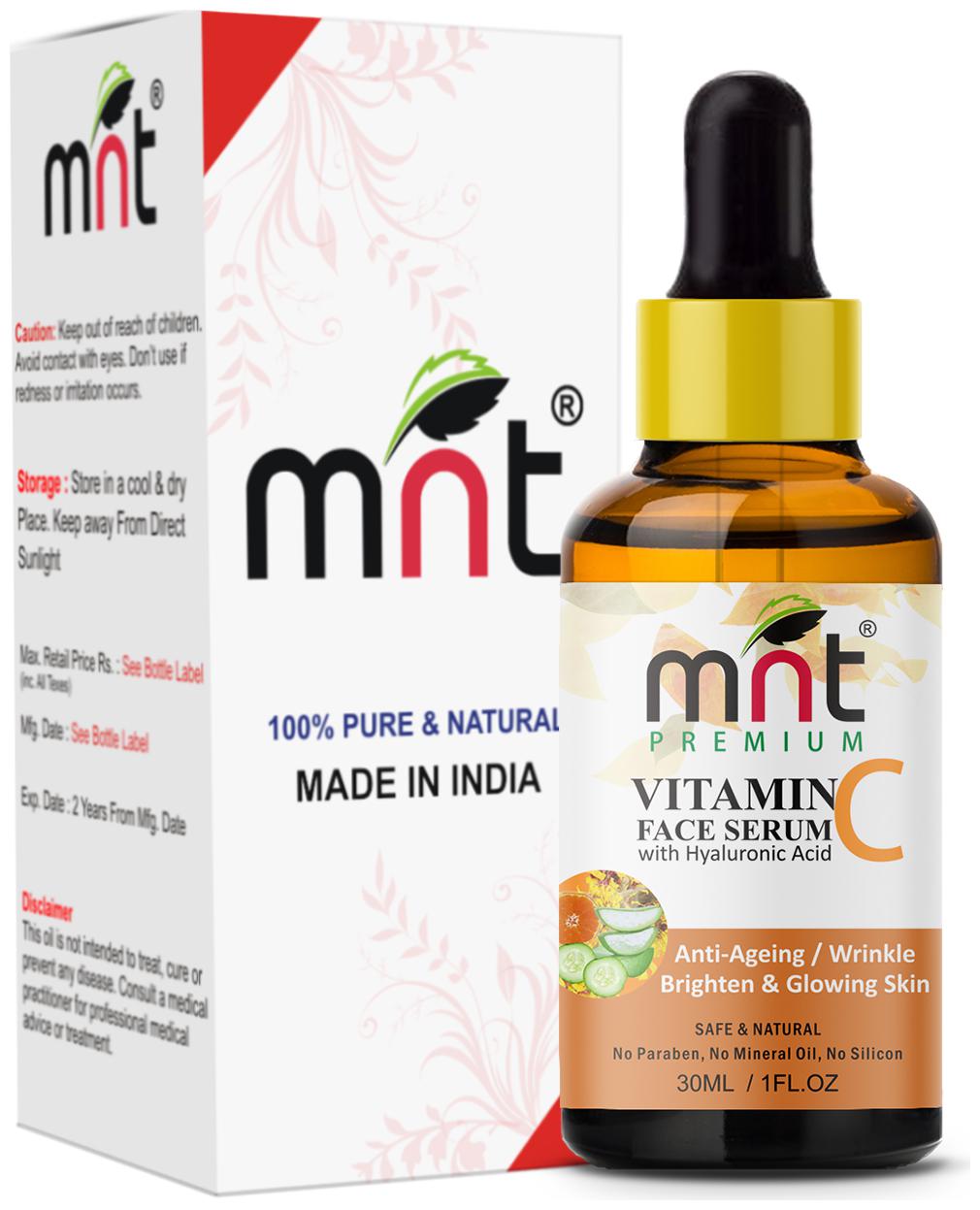 

MNT Vitamin C Face Serum with Hyaluronic Acid (30ml) For Anti-Ageing Wrinkle Brighten Glowing Skin