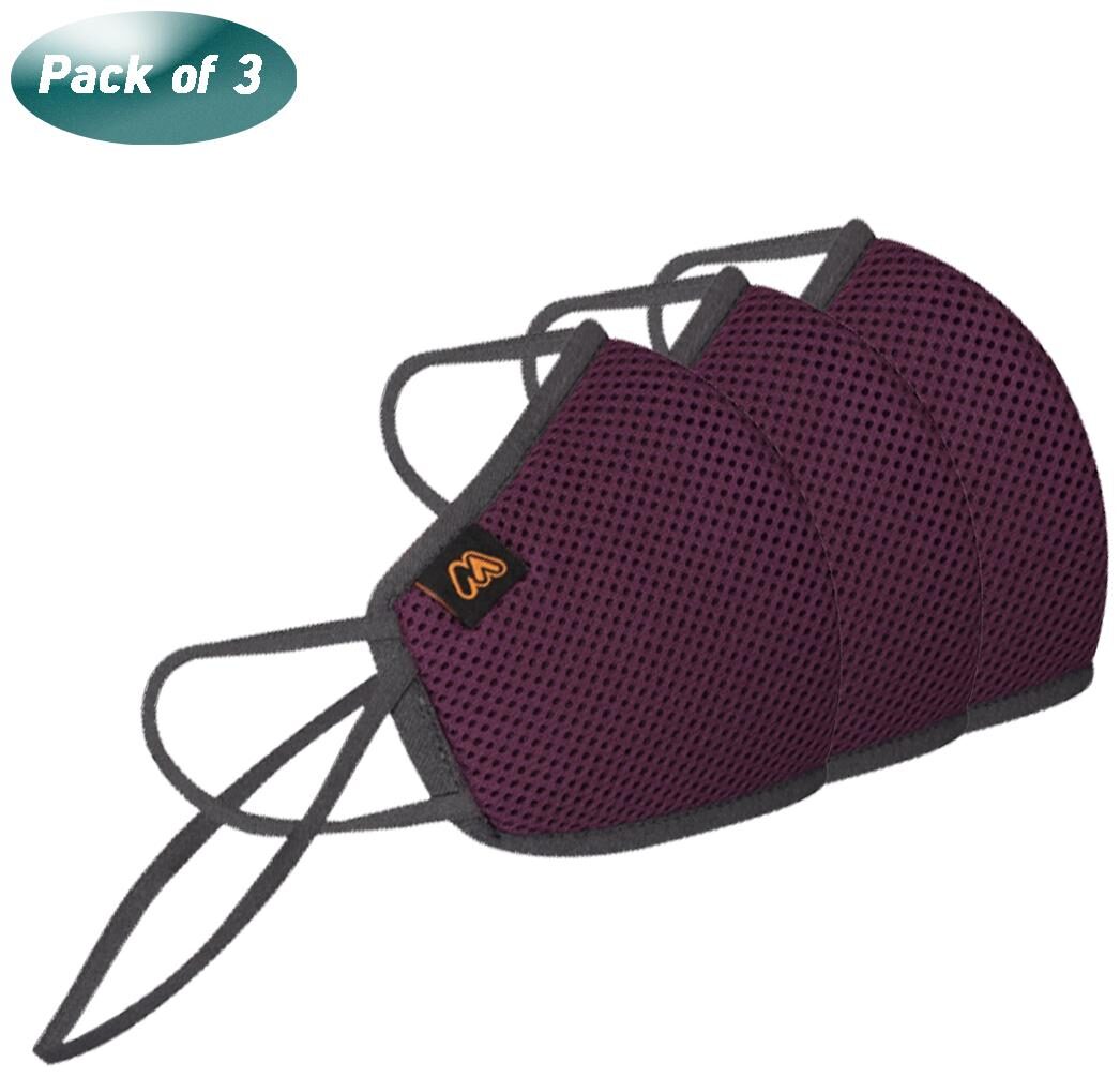 

Mobius M7 Pro Unisex 7 Layered Reusable Mask With Head Mount Purple Large Size (Pack of 3)
