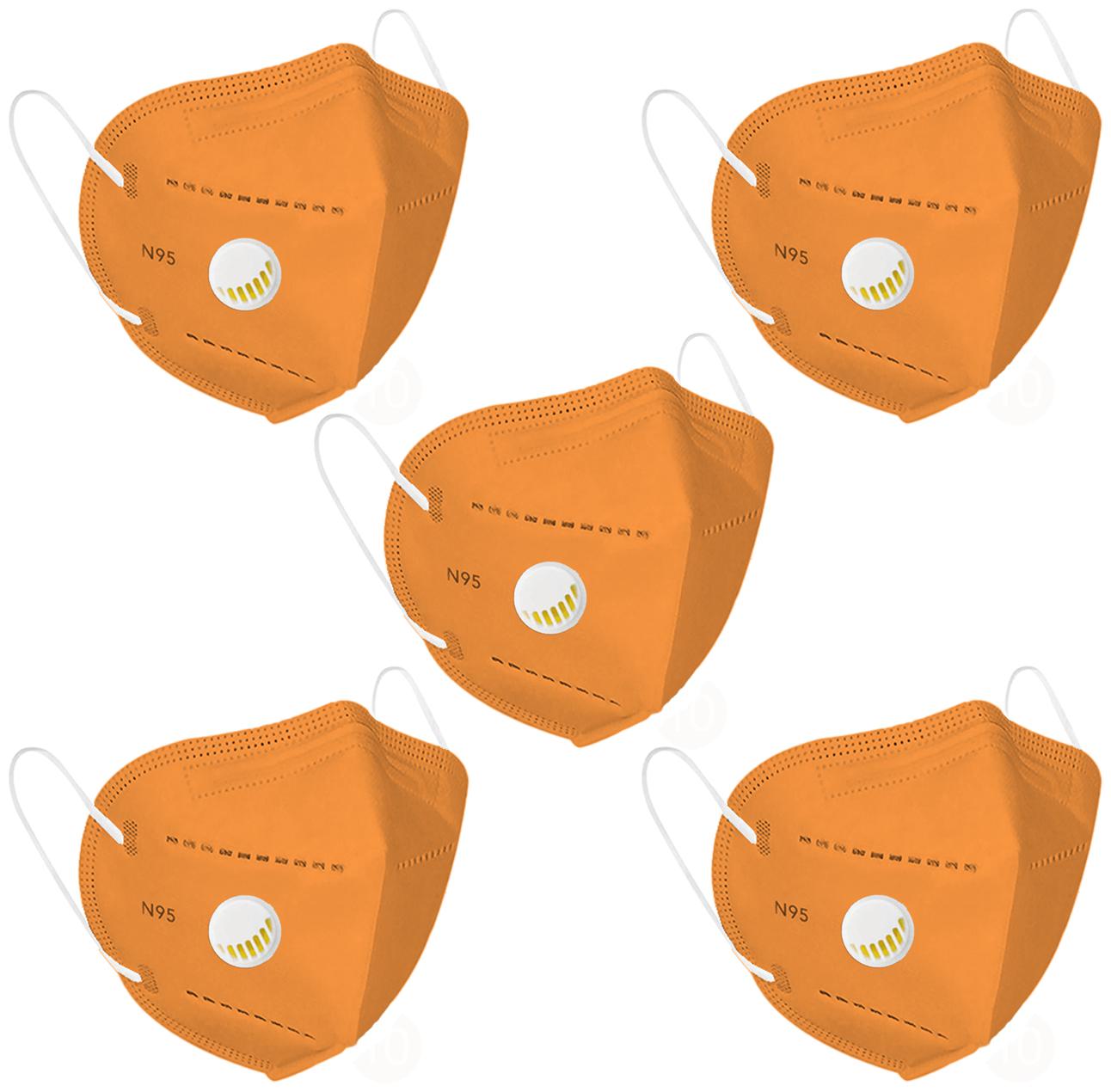 

Modesty Anti Pollution Activate N95 Mask With Respirator Orange(Pack Of 5)