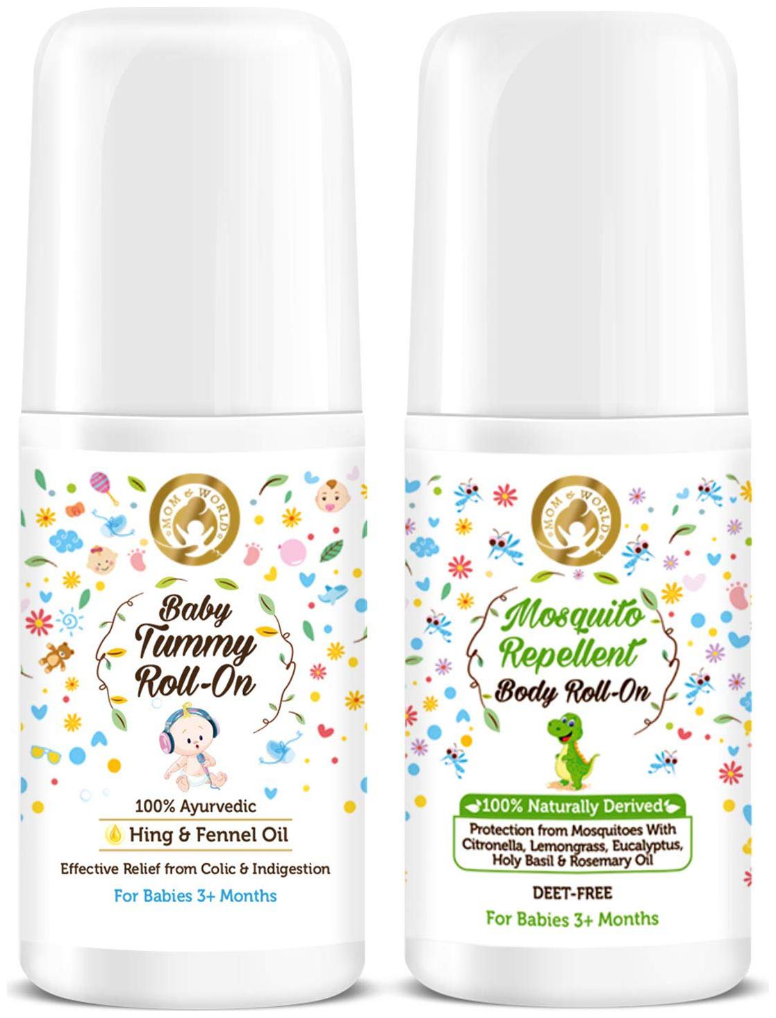

Mom World Baby Care Tummy Roll On Mosquito Repellent Body Roll On 50ml Each (Pack Of 2)
