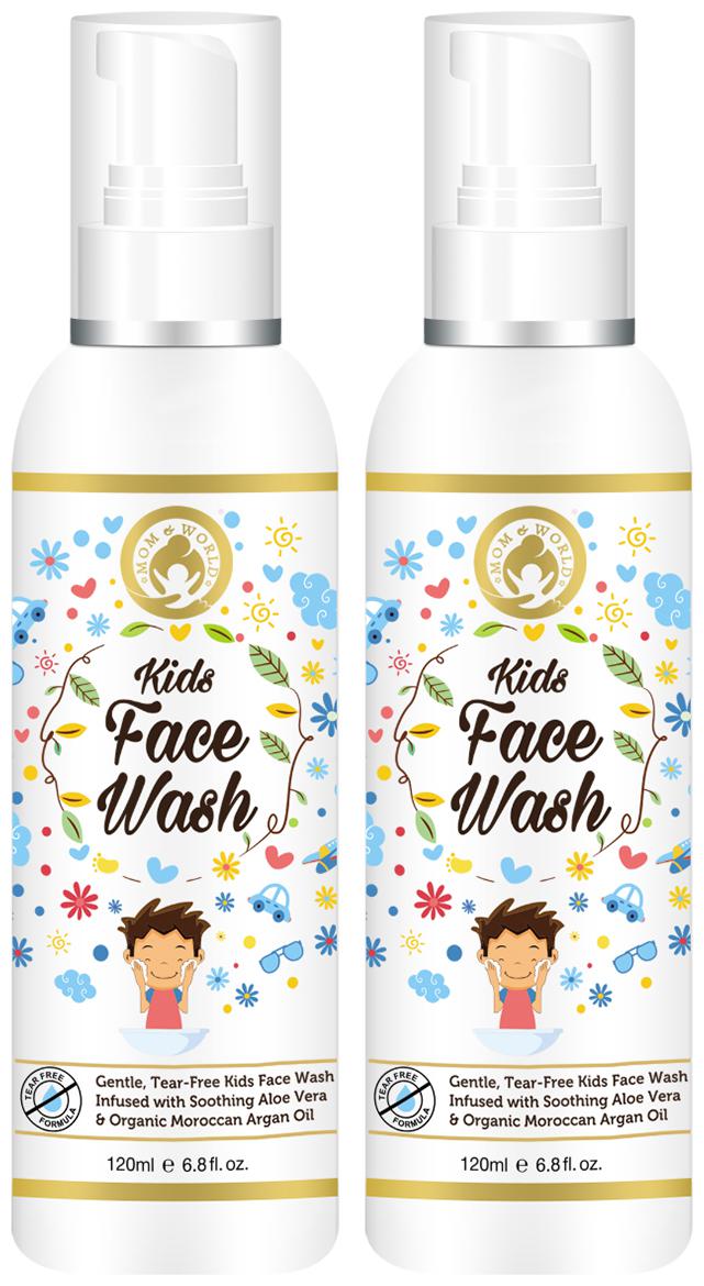 

Mom World Kids Face Wash Tear Free (No Sls Paraben) - With Argan Oil Aloevera 120 ml each(Pack Of 2)