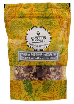 

Monsoon Harvest Toasted Millet Muesli - Fig And Honey With Salted Pistachios 250 g