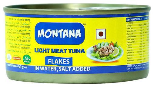 

Montana Light Meat Tuna Flakes In Water - Salt Added 170 g