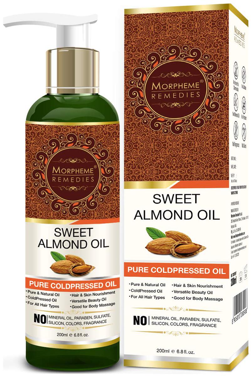 

Morpheme Remedies Pure Sweet Almond Oil 200 ml (ColdPressed) For Hair Body Skin Care Face 200 ml