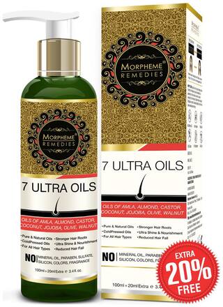 Buy Morpheme Remedies 7 Ultra Hair Oil Almond Castor Jojoba