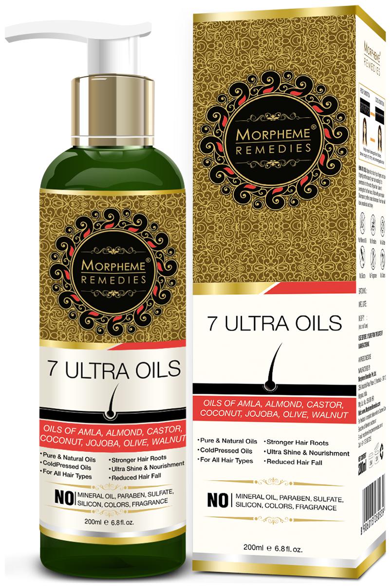 

Morpheme Remedies 7 Ultra Hair Oils - (Almond Castor Jojoba Coconut Olive Walnut Amla Oils) 200 ml