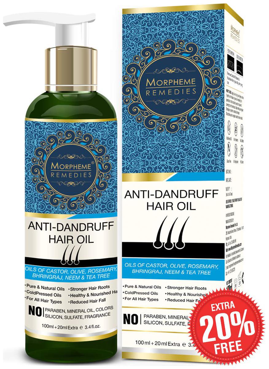 

Morpheme Remedies Anti-Dandruff Hair Oil (Castor Olive Rosemary Bhringraj Neem Tea Tree) 120ml