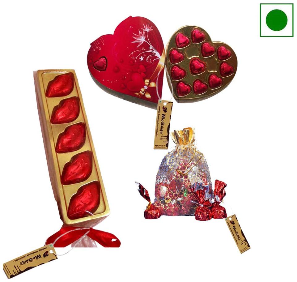 

MoShik s 11 Heart Red Box 5 Lips(White) White Chocolate Pouch (Kiwi)