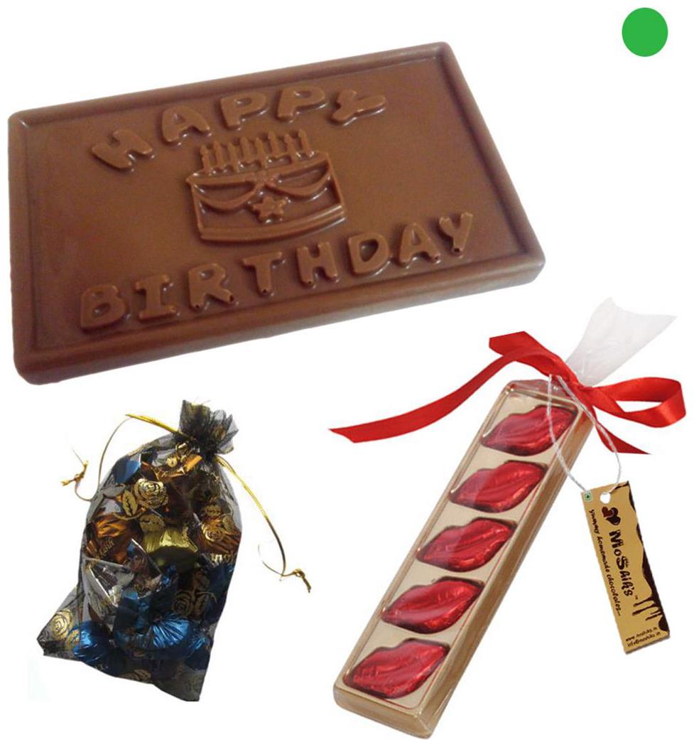 

MoShik s Happy Birthday 5 Lips Pouch Milk Chocolate Combo With Almonds