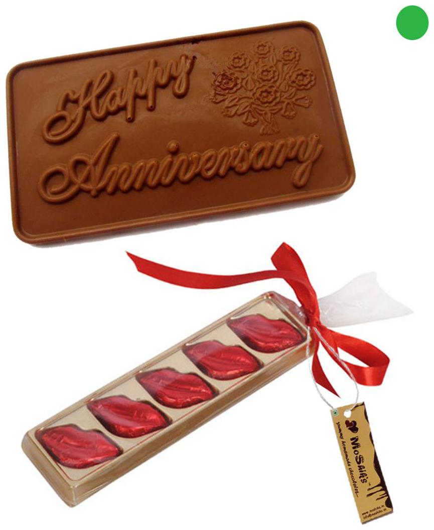 

MoShik s Happy Anniversary And 5 Lips Milk Chocolate Combo With Almonds