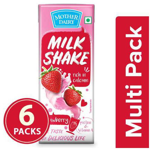 

Mother Dairy Milk Shake - Strawberry 200 ml Pack of 6