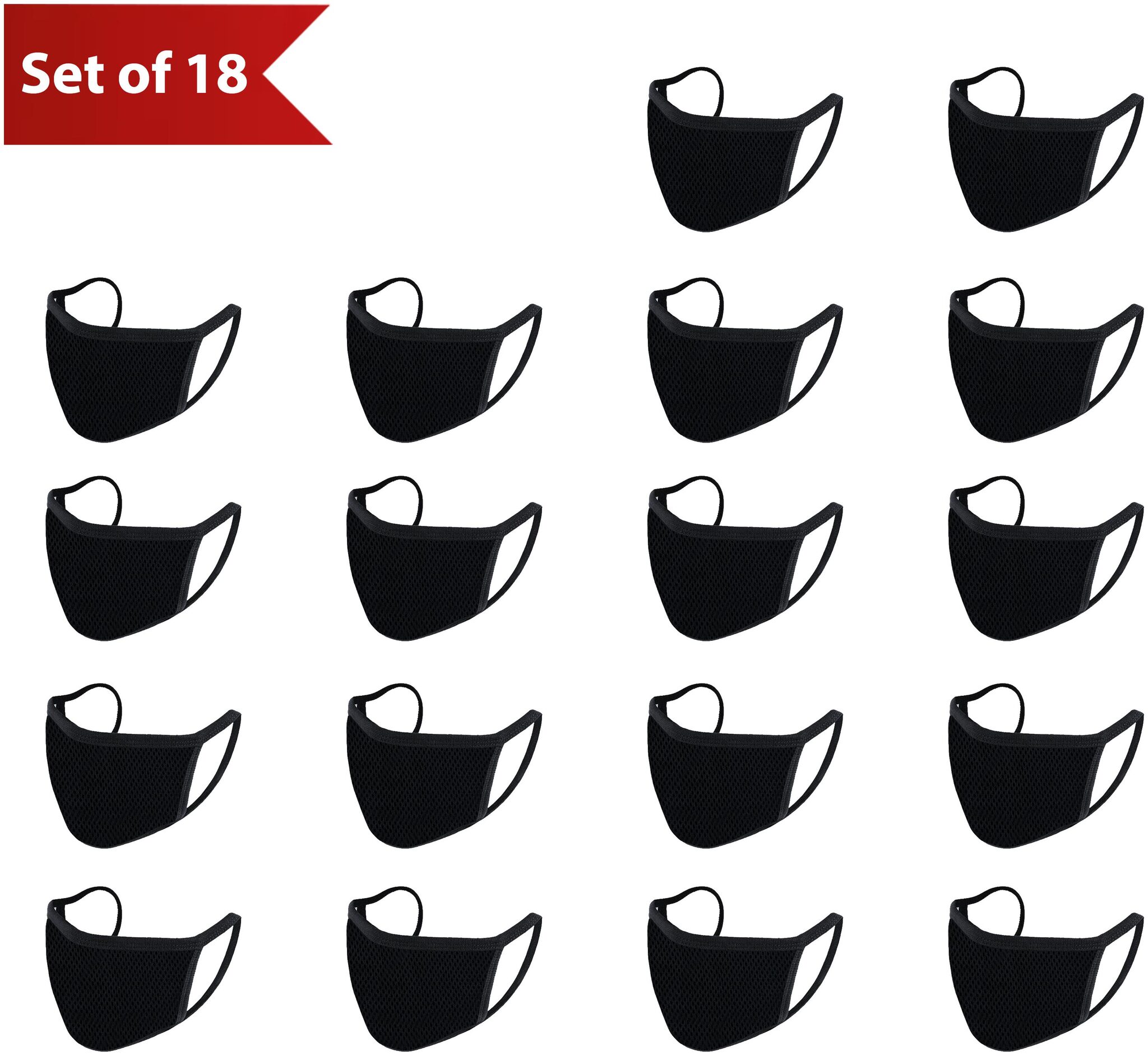 

Mototrance Reusable Washable Mouth Nose Face Mask With Earloop for Anti- Dust Fumes Mask (Pack of 18)